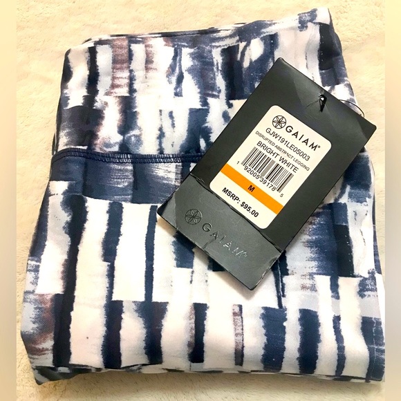 NEW GAIAM by Jessica Biel Blue Abstract Leggings - Picture 5 of 14